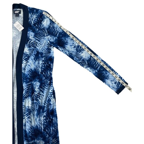 Lands End Womens Fine Gauge Cotton Long Open‎ Cardigan Sweater ST Small Tall NWT - Picture 9 of 14